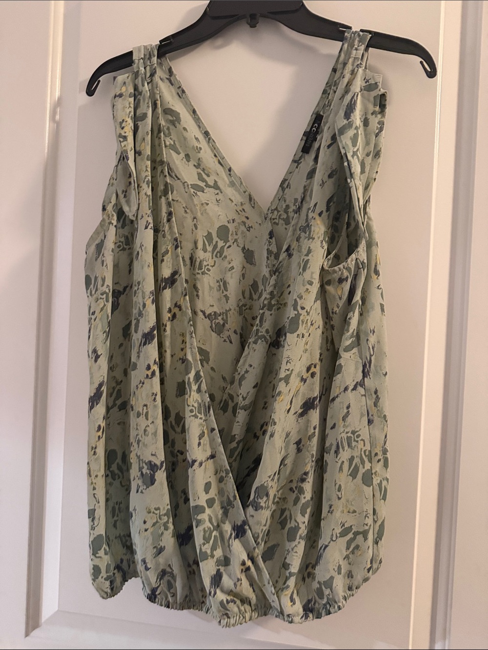 Papermoon Sage Printed Wrap-Front Sleeveless Camisole-size 1X